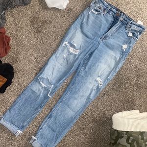 Abercrombie high rise slim distressed jeans